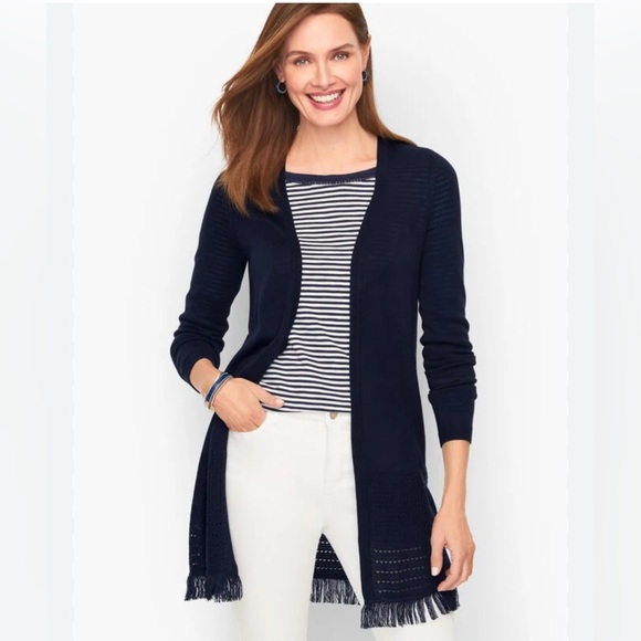 Talbots Sweaters - Talbots textured fringe cardigan